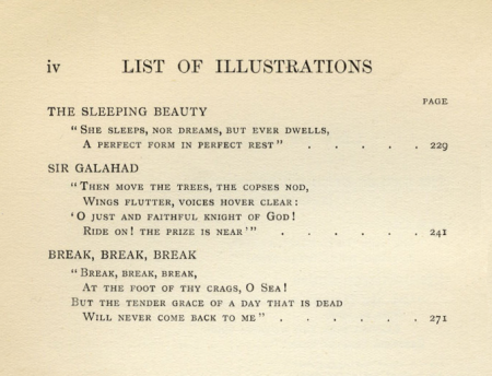 W.E.F. Britten - The Early Poems of Alfred, Lord Tennyson - Index Page 2, William Edward Frank Britten, 1901