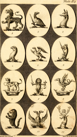 British crests - containing the crests and mottos of the families of Great Britain and Ireland; together with those of the principal cities; and a glossary of heraldic terms (1817) (14783951755), 1817