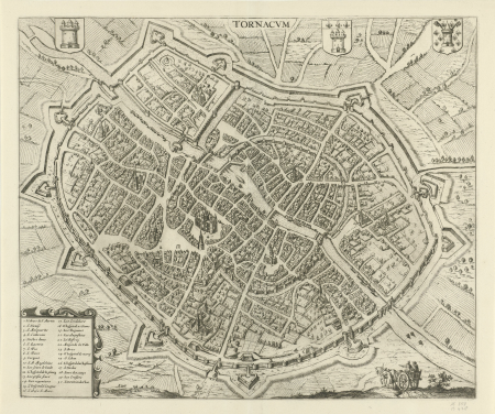 Plattegrond van Doornik Tornacum (titel op object), RP-P-OB-46.213, Jan Luyken, 1588 en/of 1682