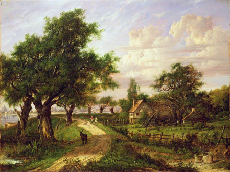 A Farmstead by a River by Patrick Nasmyth, Patrick Nasmyth, before 1831