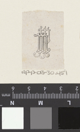 Vignet met een monogram, RP-P-OB-30.451, Isaac Weissenbruch, between 1836 and 1912