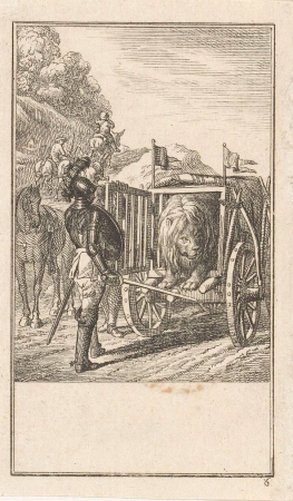 Don Quichot en de leeuwenkar, RP-P-OB-13.511, 1770
