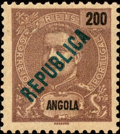 Stamp of Angola - 1914 - Colnect 426539 - King Carlos I - local overprint - REPUBLICA, Carlos I of Portugal