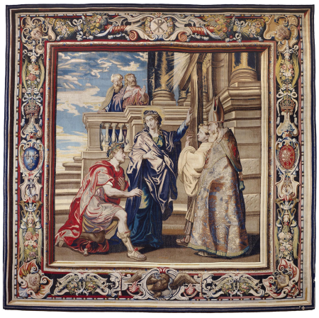 Tapestry showing Constantine Worshiping the True Cross, Indicated by Saint Helena, Peter Paul Rubens, from 1623 until 1625
