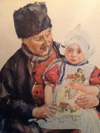 Jan Rinke - Grootvader met kleindochter, Jan Rinke, before 1922