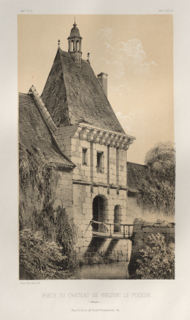 Picturesque Architecture or Monuments of the 15th and 16th Centuries: French Castles of the 15th and 16th Centuries: Pl. 48, Gate of the Castle of Fresnay-Le-Puceux (Calvados), Victor Petit, 1860