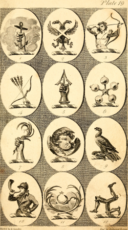 British crests - containing the crests and mottos of the families of Great Britain and Ireland; together with those of the principal cities; and a glossary of heraldic terms (1817) (14597194940), 1817