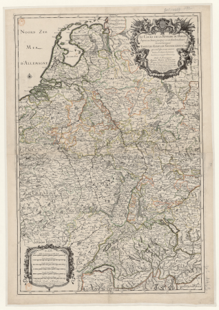 Rhine River Map - Hubert Jaillot, 1672