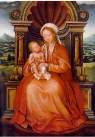 Virgin and Child Enthroned, Quinten Metsys, between 1470 and 1520