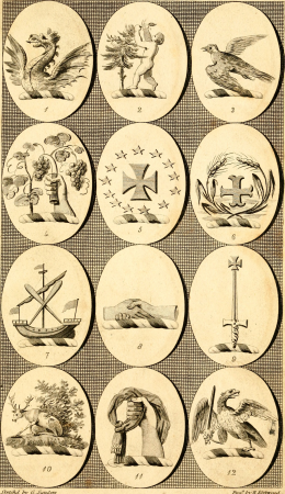 British crests - containing the crests and mottos of the families of Great Britain and Ireland; together with those of the principal cities; and a glossary of heraldic terms (1817) (14597231320), 1817