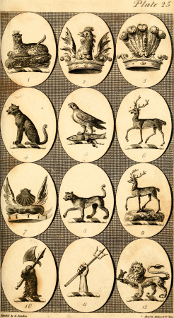 British crests - containing the crests and mottos of the families of Great Britain and Ireland; together with those of the principal cities; and a glossary of heraldic terms (1817) (14780759841), 1817