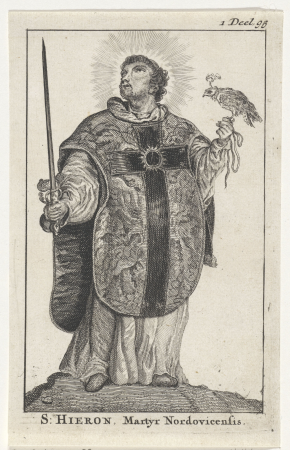 Hieronymus van Schotland S. Hieron, Martyr Nordovicensis. (titel op object), RP-P-1912-788, Cornelis Visscher, between 1638 and 1708