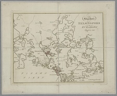 The location of Helsinki and Suomen, 1808