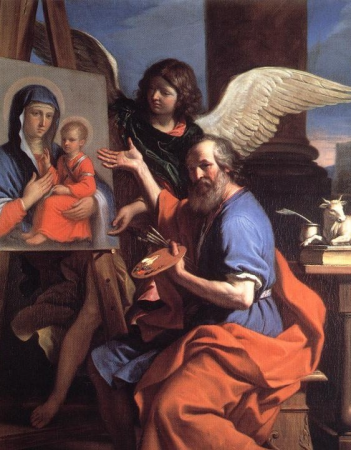 St luke displaying a painting of the virgin guercino, Guercino, between 1652 and 1653