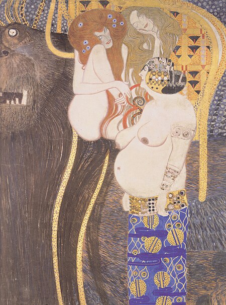 The hostile powers - unchastity, lust, intemperance, Gustav Klimt, 1902