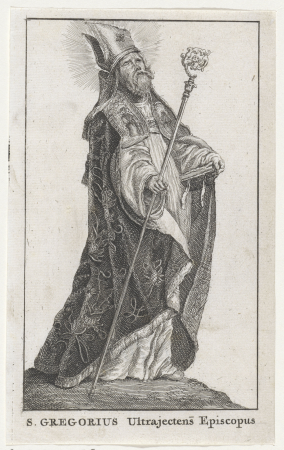 H. Gregorius van Utrecht S. Gregorius Ultrajectens Episcopus (titel op object), RP-P-1912-786, Cornelis Visscher, between 1638 and 1708