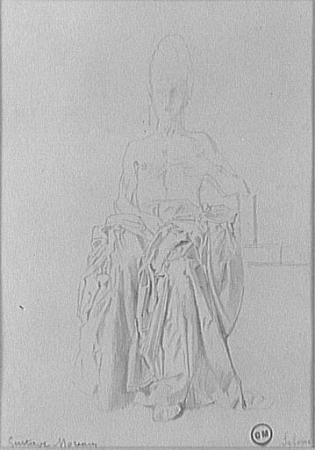 Drapery study for Herod in Salome Dancing Before Herod, Gustave Moreau