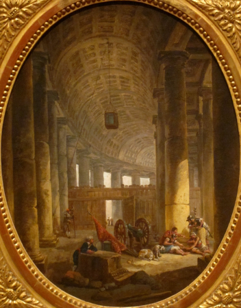 The Colonnade of Saint Peter’s, Rome, during the Conclave, Hubert Robert, circa 1769