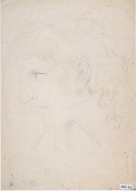 Profile of a man with open mouth, Albin Egger-Lienz, circa 1884