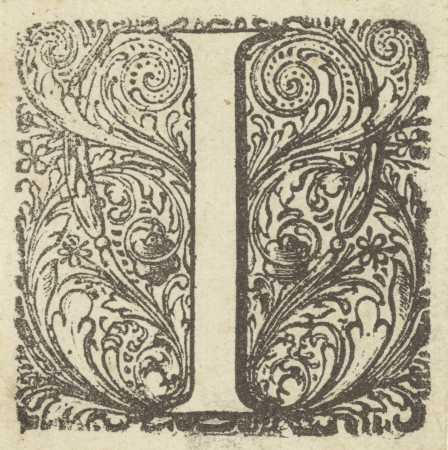 Letter I in een geornamenteerde omlijsting, RP-P-BI-4351, Dirck de Bray, between 1600 and 1699