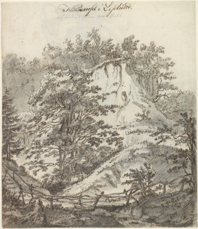 Cross on a Cliff at Liselund Park on Møn, Johan Christian Dahl, 1814