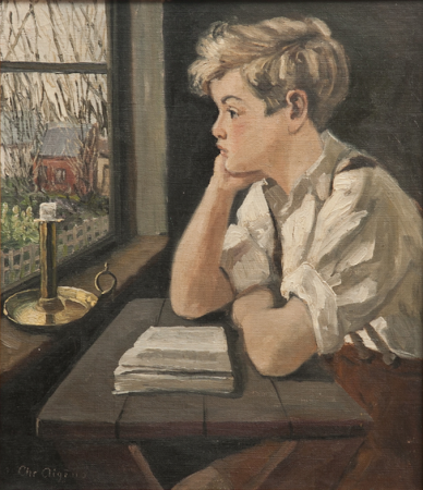 Portrait of a boy., Christian Aigens, between 1888 and 1940