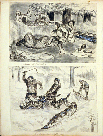 Time to get up / A scrimmage, H. Bullock Webster, from 1874 until 1880