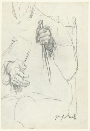 De oude rabbi, RP-T-1973-4, Jozef Israëls, between 1834 and 1911