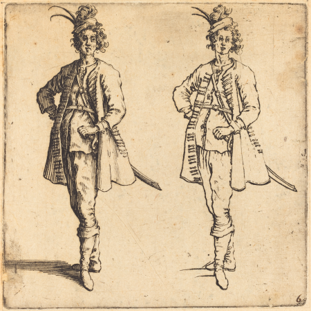 Officer, Front View, Jacques Callot, 1617 and 1621