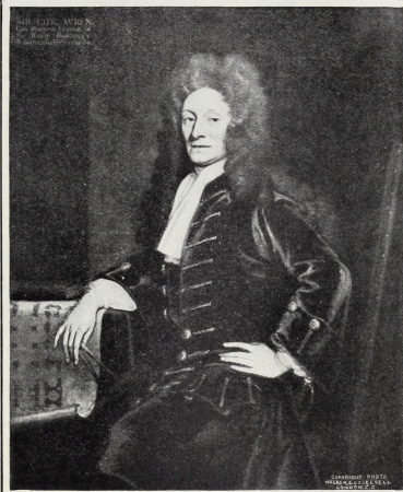 Portrait of Sir Christopher Wren. From a painting by Sir Godfrey Kneller, Godfrey Kneller, 1904