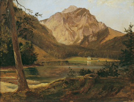 The front Langbathsee with the Höllengebirge, Friedrich Gauermann, between 1828 and 1830