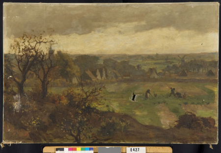 Landscape with village and fields, Charles Dankmeijer, between 1900 and 1920