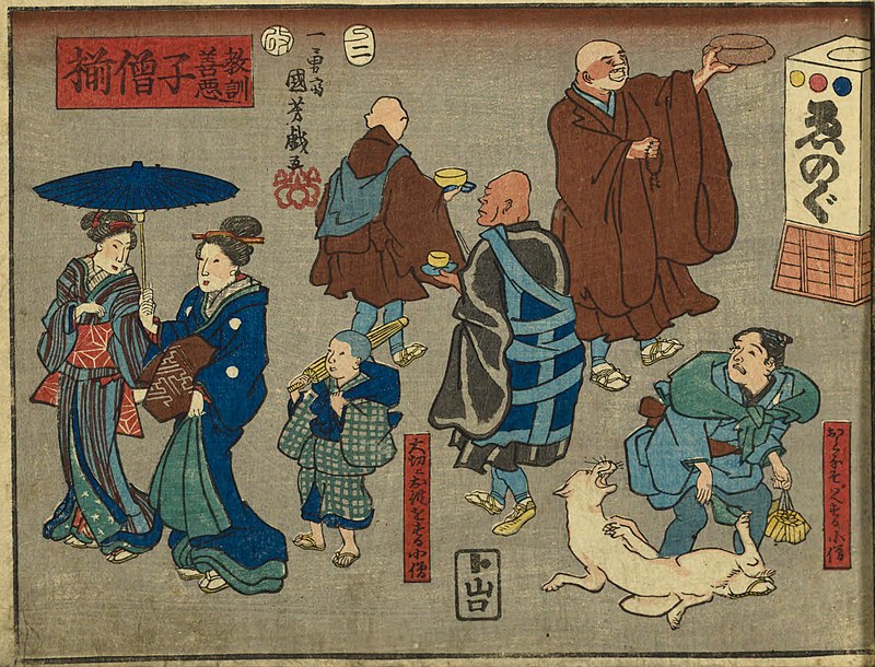 Lessons learned by good and bad monks, Utagawa Kuniyoshi