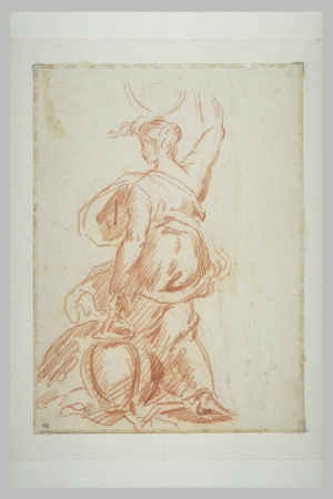 Manet - Femme debout drapée portant deux vases, vue de dos, RF 30431, Recto, Édouard Manet