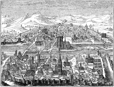 Perspective View of Paris in 1607 Fac simile of a Copper plate by Leonard Gaultier Collection of M Guenebault Paris 2, Léonard Gaultier