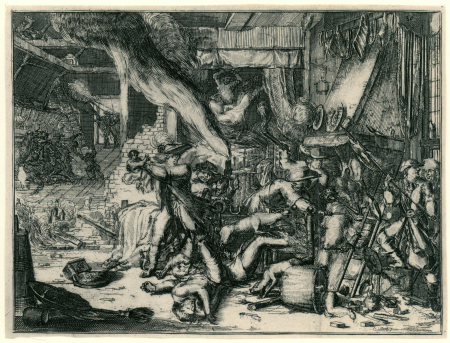 Wreedheden in een boerenhoeve, 1672, RP-P-OB-77.204, Romeyn de Hooghe, between 1673 and 1674
