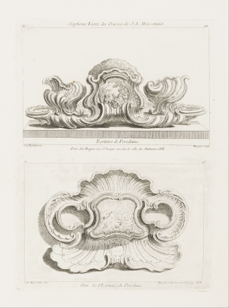 Elevation of a Porcelain Writing Set, Juste-Aurèle Meissonnier, 1748