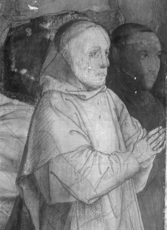 Triptych with Crucifixion with multiple figures, Jan van Scorel, between 1530 and 1539