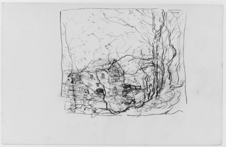 View of House Through Trees (from Sketchbook), Henry Ward Ranger