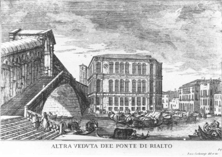 The Rialto Bridge, Luca Carlevarijs, 1703