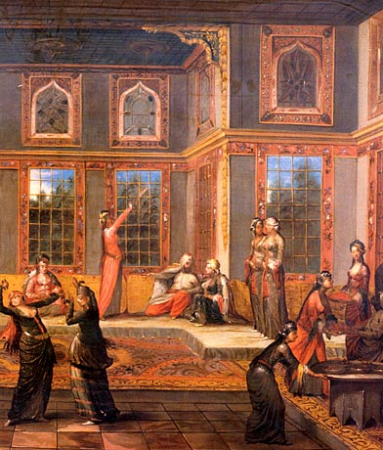 Harem scene with the Sultan, Jean Baptiste Vanmour