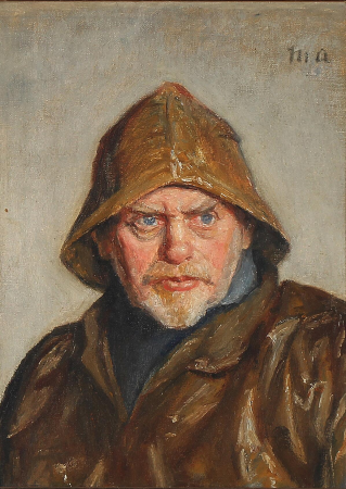 Portrait of a fisherman from Skagen. (painting by M, Ancher), Michael Peter Ancher, between 1867 and 1927