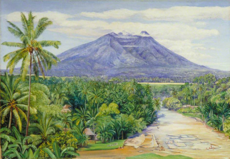 View of the Salak Volcano, Java, from Buitenzorg, Marianne North, 1876