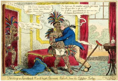 Tasting a sandwich!!! or, a high flavour'd relish, from the copper isles, Isaac Robert Cruikshank, June 1824