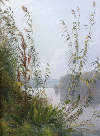 View of a lake., Carl Frederik Aagaard, 1873