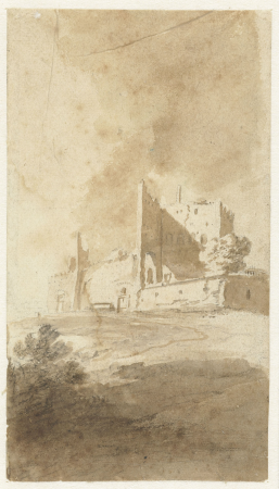 Gezicht op een ruïne, RP-T-1960-52, Bartholomeus Breenbergh, between 1624 and 1629