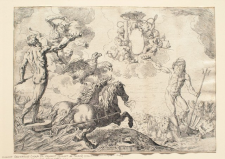 Homage to Scipione Borghese (Quos Ego), Simone Cantarini, 1633 or 1642–43