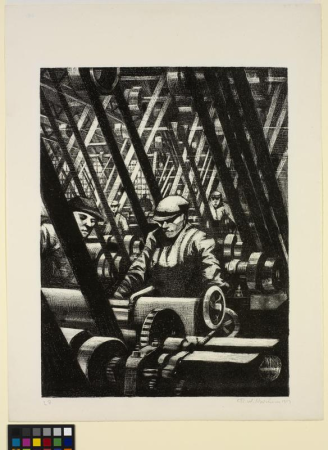 Making the Engine 'britain's Efforts and Ideals'; Making Aircraft Art.IWMART691a, C. R. W. Nevinson