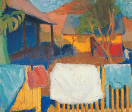 Yard of a Nagybánya Miner, Sándor Galimberti, 1907