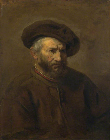 A Study of an Elderly Man in a Cap. Half-figure of a Bearded Man with Beret, Rembrandt, circa 1653